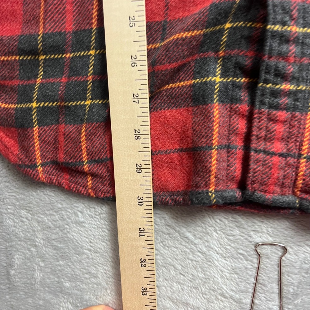 Wallace & Barnes J.Crew Heavyweight Flannel Shirt Mens Medium Red Plaid E4467 - Picture 5 of 9